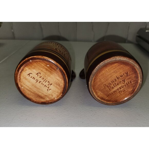 Vintage Dunsbury Pottery Oil & Vinegar Stoneware Jugs With Corks HG11 - Picture 5 of 7